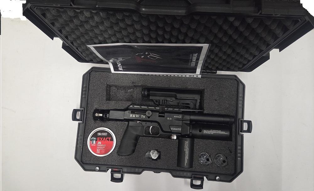 T9 Folded Stock .35 / 9mm DEMO MODEL - ZGAN ! 8-Schots SEMI AUTO Persluchtpistool met afneembare inklapbare kolf / 300 Bar / 135 Joule / / ZGAN-DEMO MODEL ! -4063-a